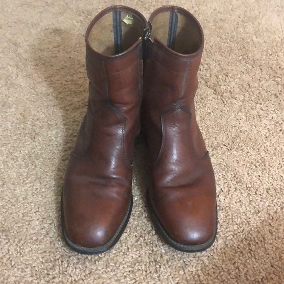 mens leather zip boots